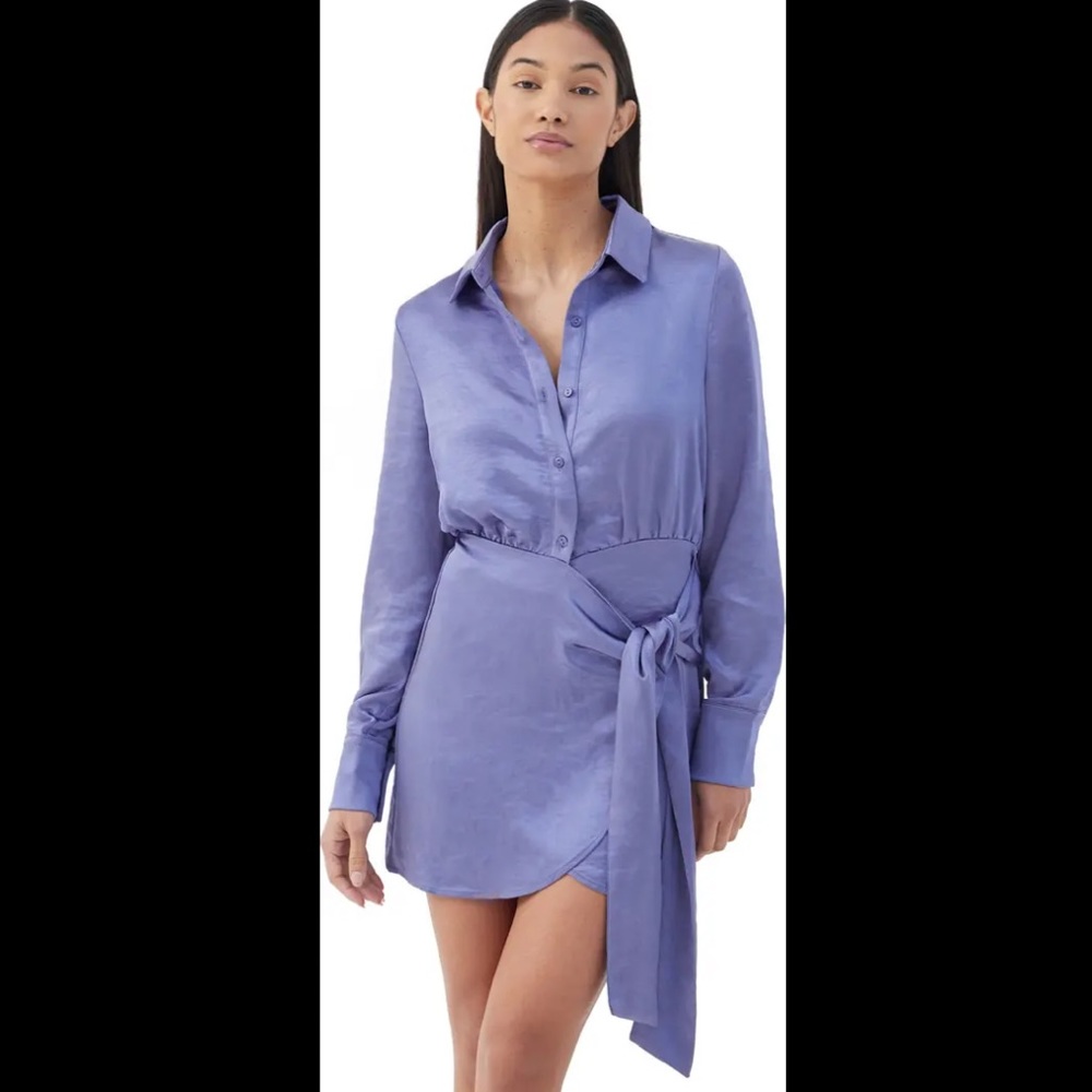 4th & Reckless Riviera Satin Shirtdress